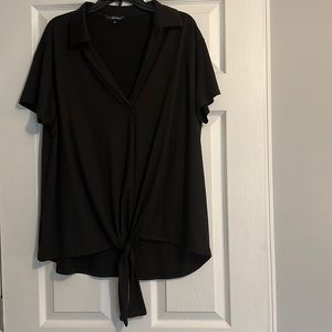 NEW NEVER WORN! Black shirt with tie knot detail on the bottom.